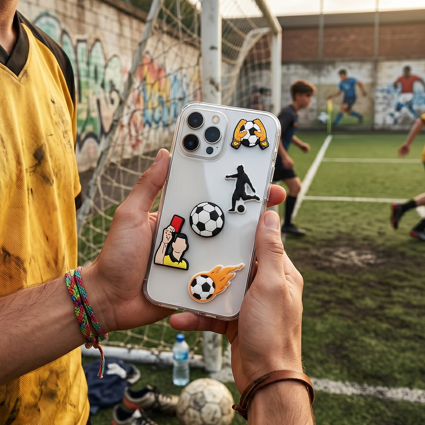 Sticker 3D OEM Football pentru Husa Telefon / Tableta, Set 5 bucati, Multicolor