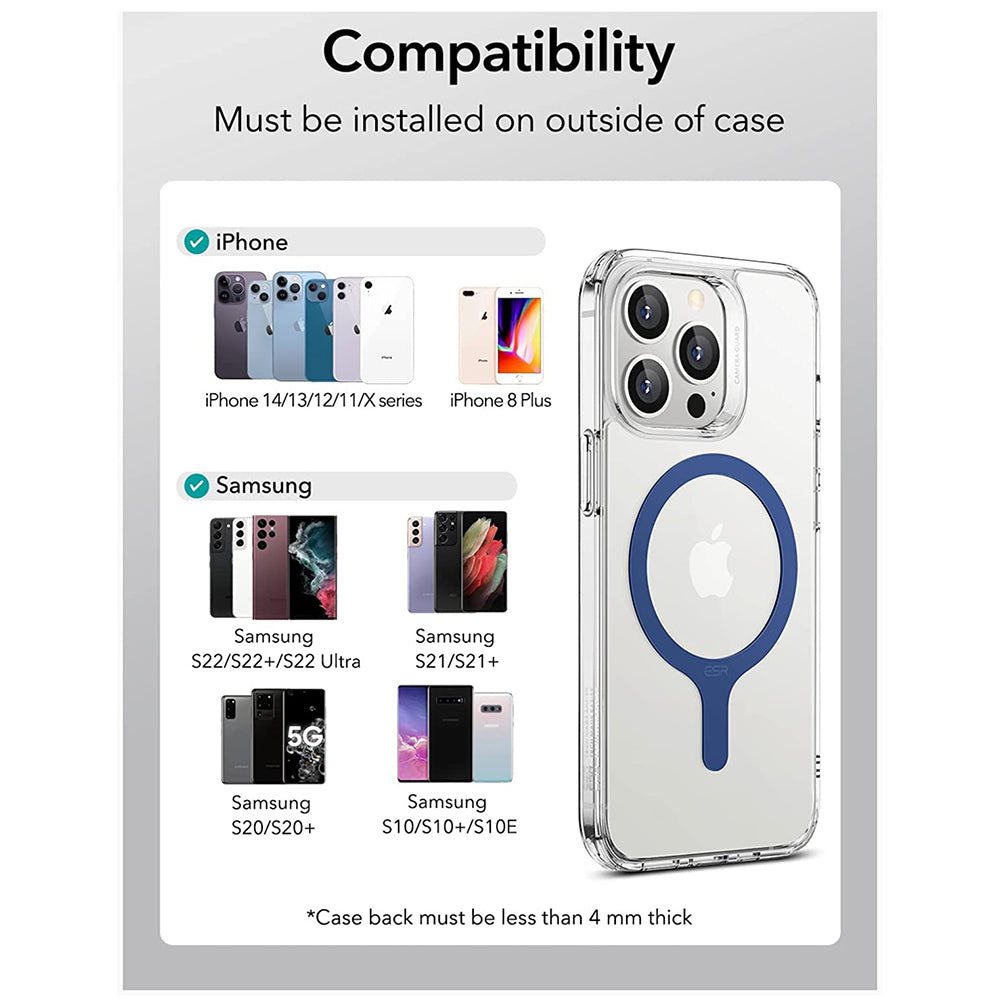 Sticker Metalic ESR HaloLock, Set 2 bucati, Albastru