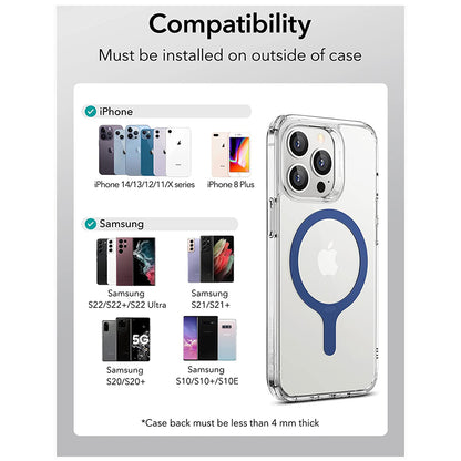 Sticker Metalic ESR HaloLock, Set 2 bucati, Albastru