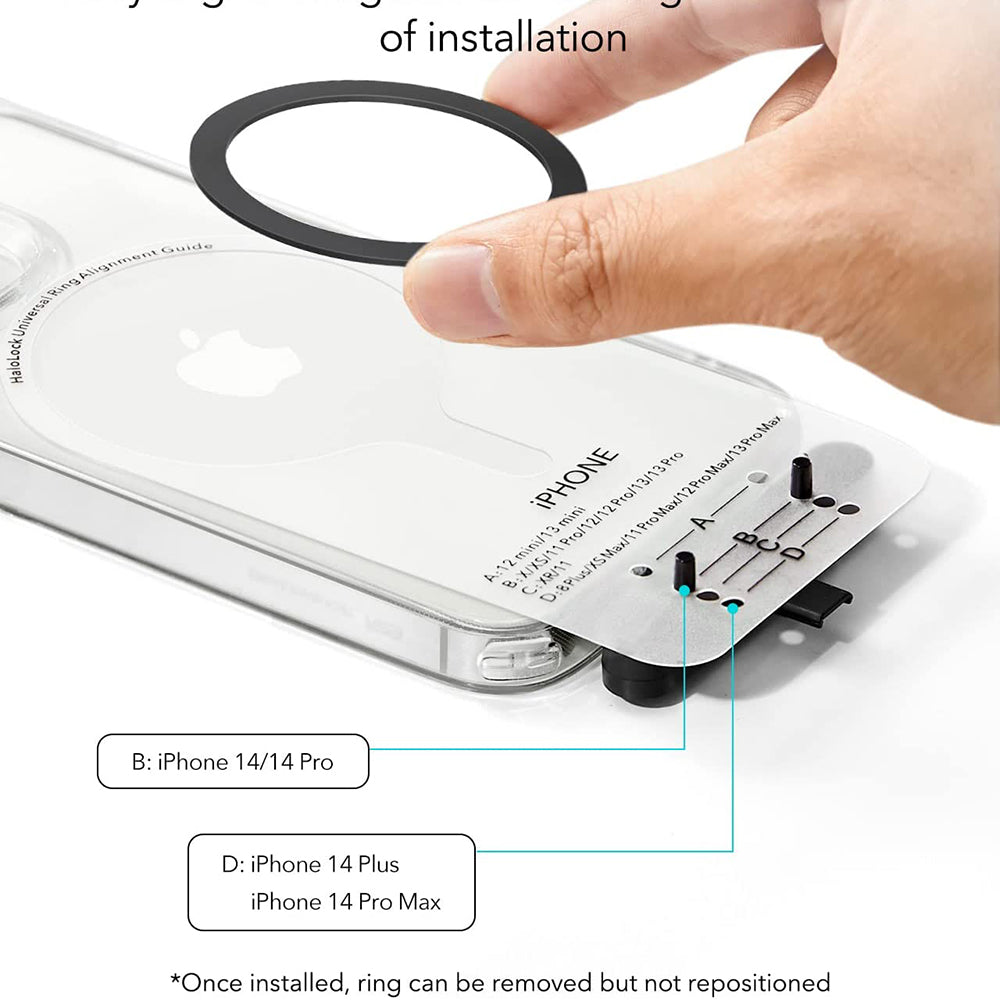 Sticker Metalic ESR HaloLock, Set 2 bucati, Negru