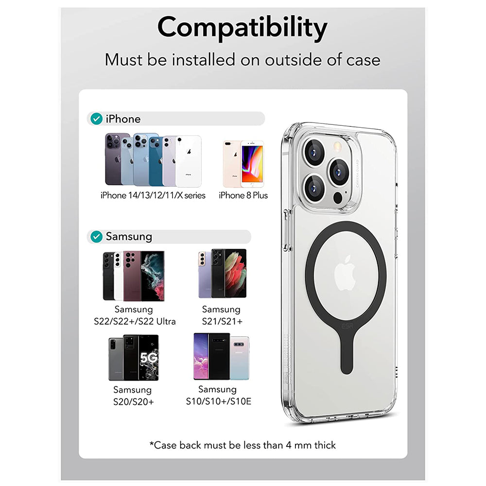 Sticker Metalic ESR HaloLock, Set 2 bucati, Negru