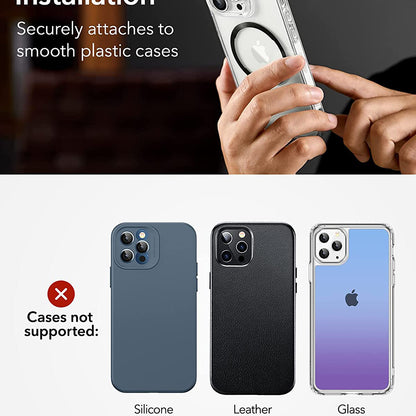 Sticker Metalic ESR HaloLock, Set 2 bucati, Negru Argintiu