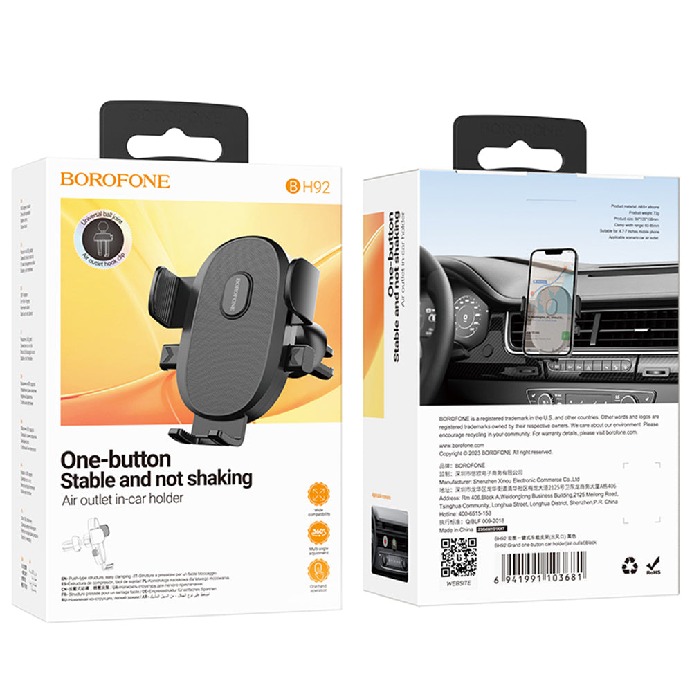 Suport Auto Borofone BH92 Grand, 4.5inch - 7inch, Negru