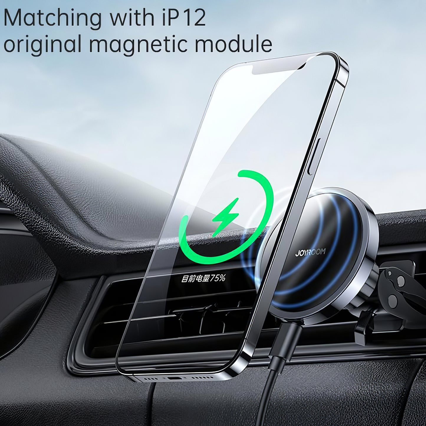 Incarcator Auto Wireless Joyroom JR-ZS240 Air Vent, 15W, 1.67A, Negru