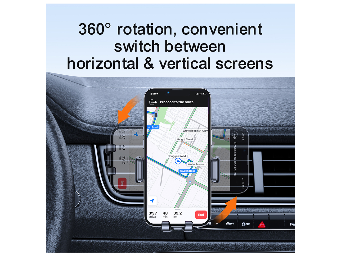 Suport Auto Joyroom JR-ZS283 Vent, 4.7inch - 6.7inch, Negru
