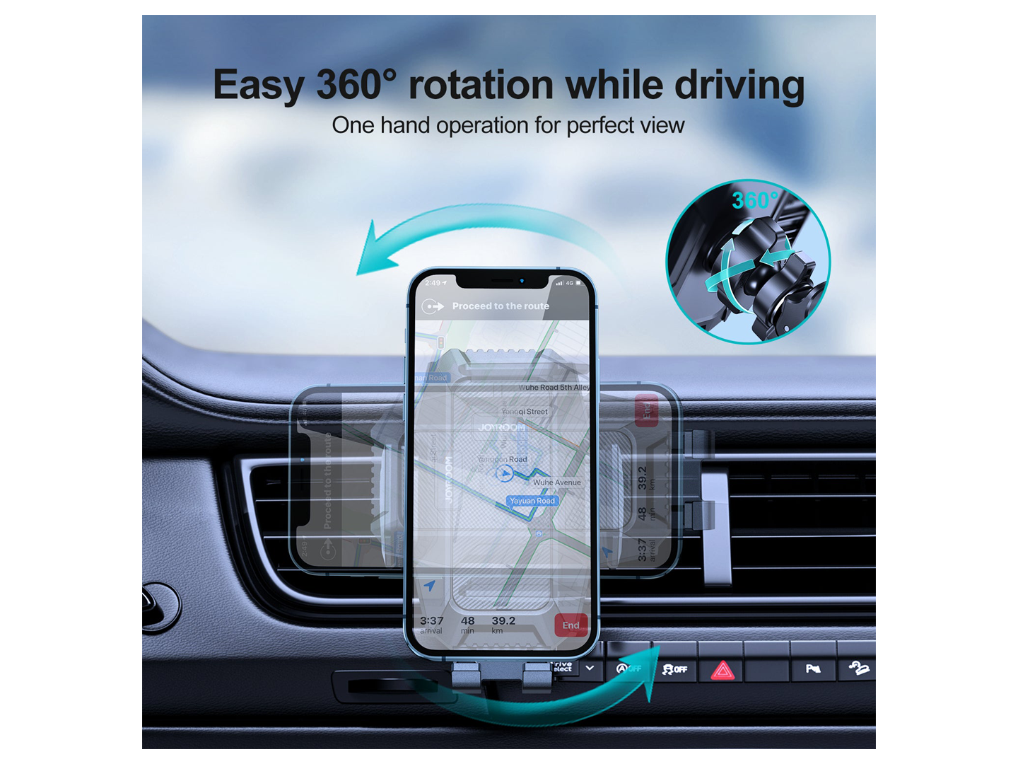 Suport Auto Joyroom JR-ZS285, 4.5inch - 6.5inch, Negru