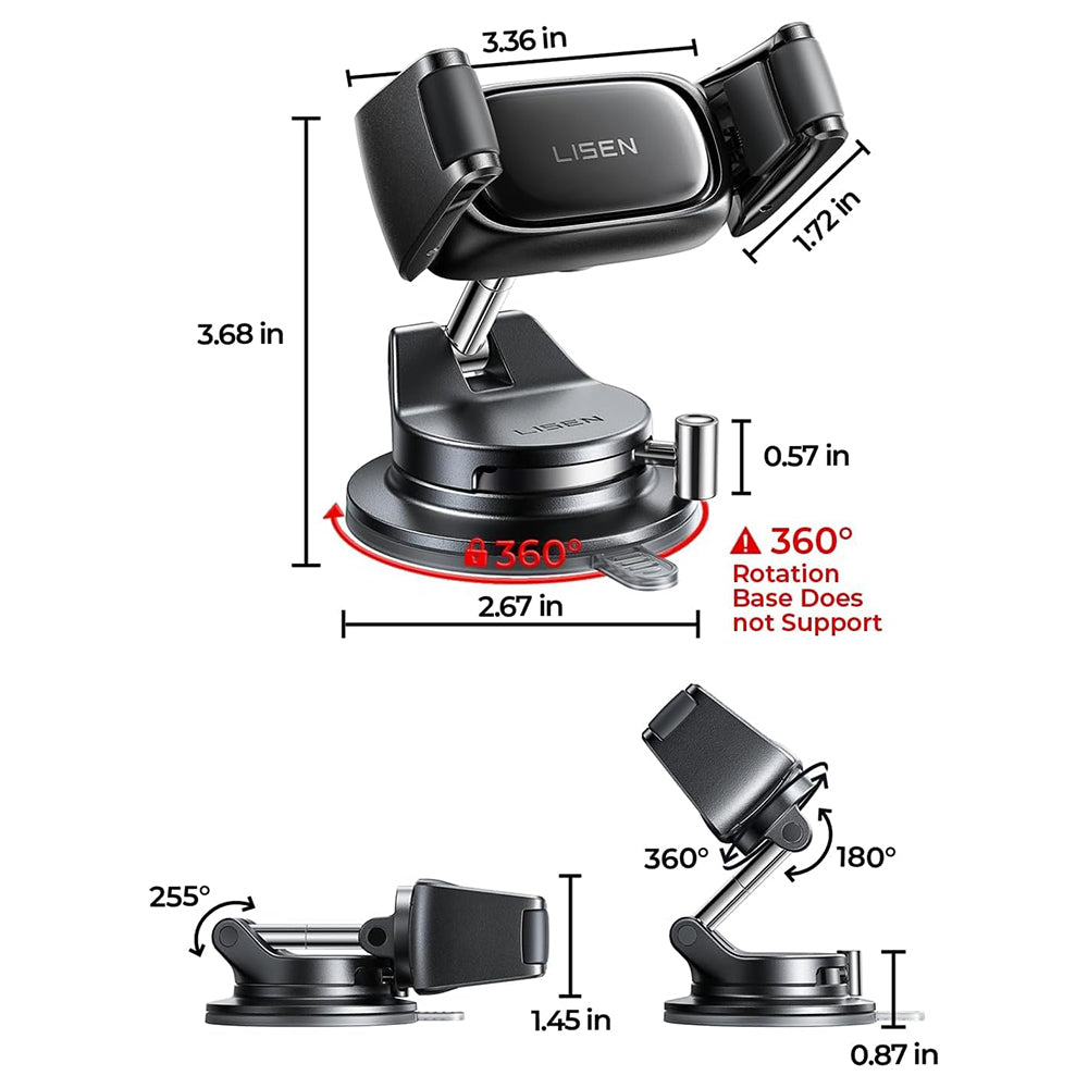 Suport Auto Lisen A609, 4inch - 7 inch, Negru YL0225120003