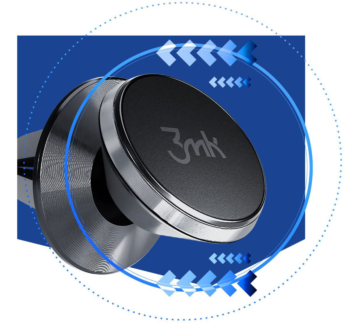 Suport  Auto Magnetic 3MK, Universal, Negru