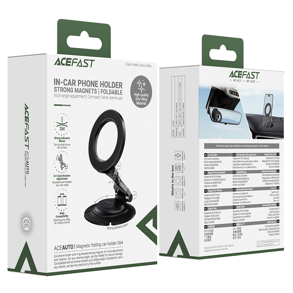 Suport Auto Magnetic Acefast D64, Universal, Negru