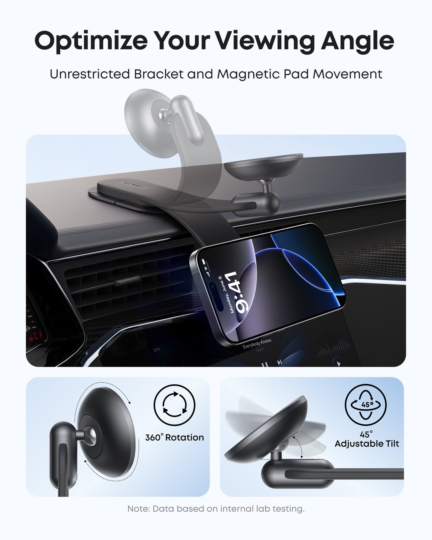 Suport Auto Magnetic Anker Nano, Universal, Negru A9110H11