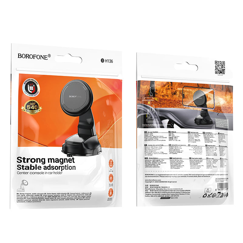 Suport Auto Magnetic Borofone BH136 Parker, 4.5inch - 7inch, Negru
