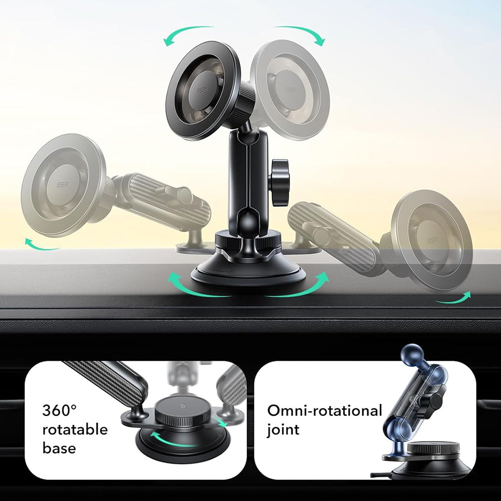 Suport Auto Magnetic ESR OmniLock Dash, Universal, Negru