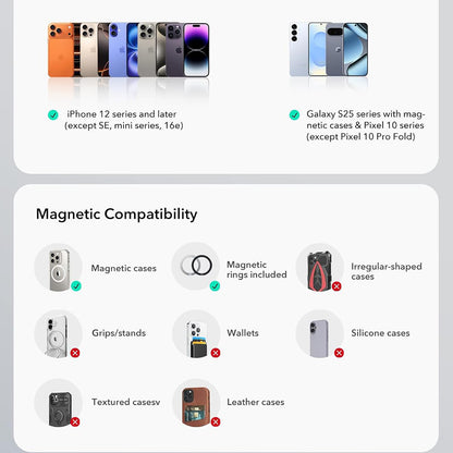 Suport Auto Magnetic ESR OmniLock Dash, Universal, Negru