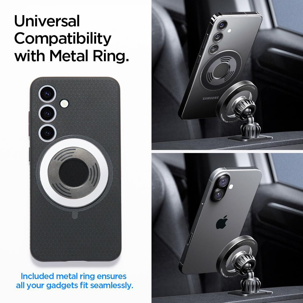 Suport Auto Magnetic Spigen MFT13, Universal, Argintiu