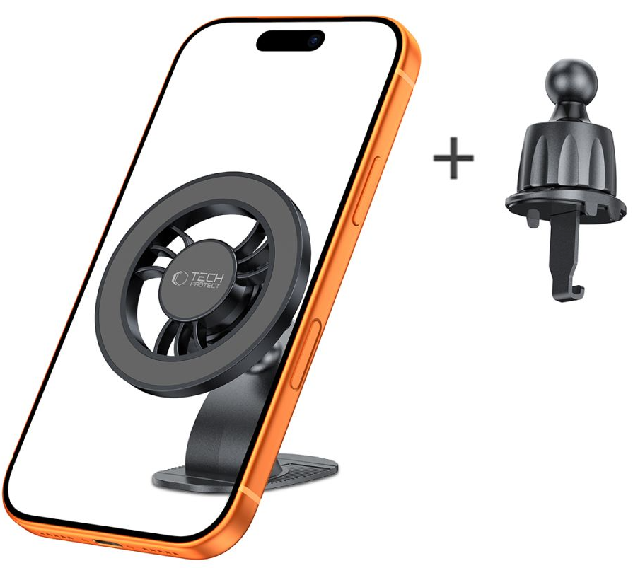 Suport Auto Magnetic Tech-Protect N56 2in1 II, Universal, Negru
