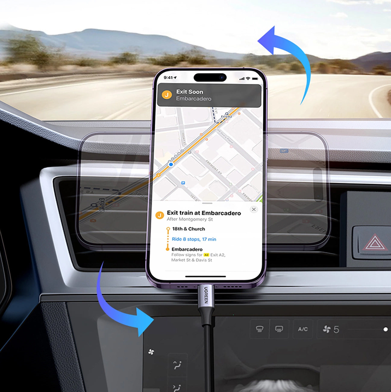 Suport Auto Magnetic UGREEN LP428, Universal, Negru