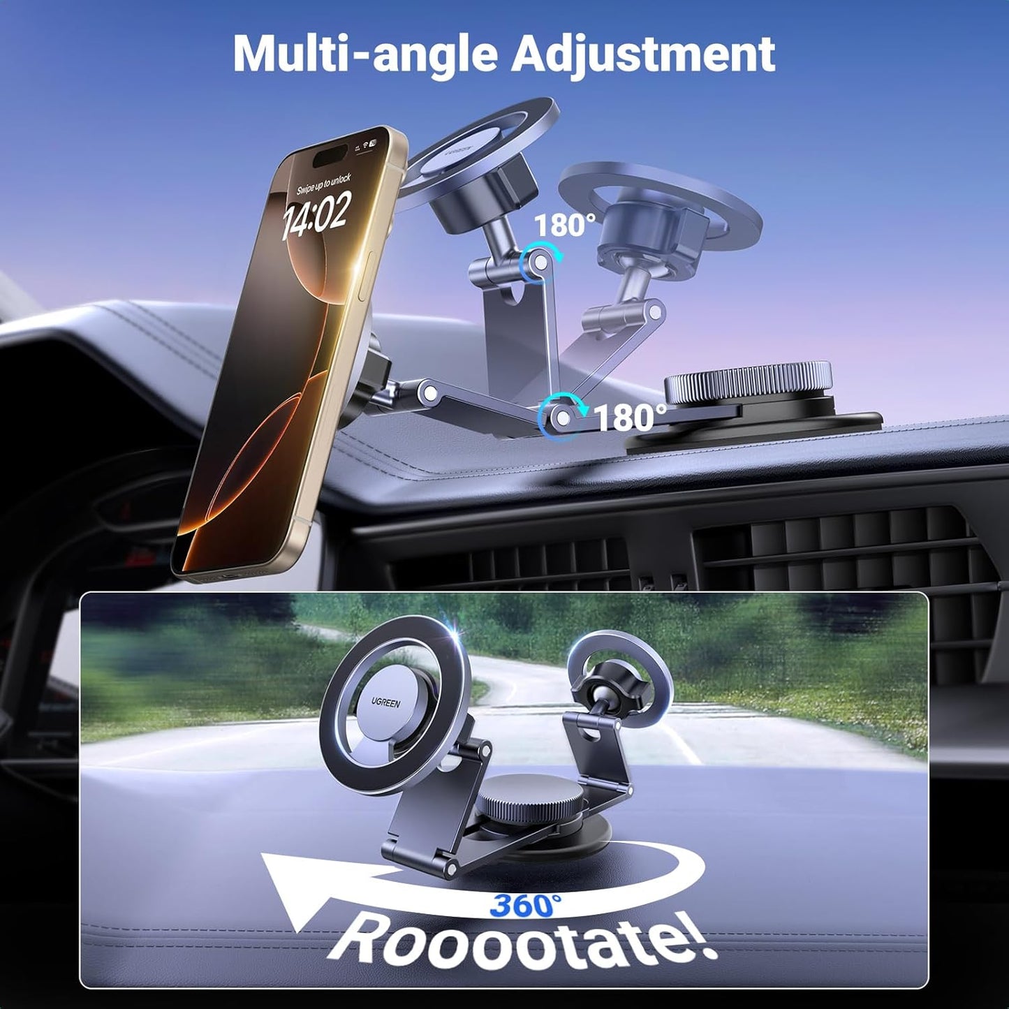 Suport Auto Magnetic UGREEN LP865, Universal, Negru