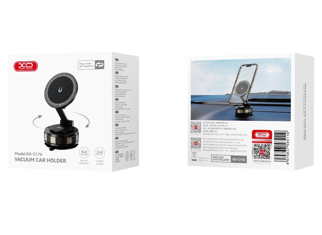 Suport Auto Magnetic XO Design C176, Universal, Negru