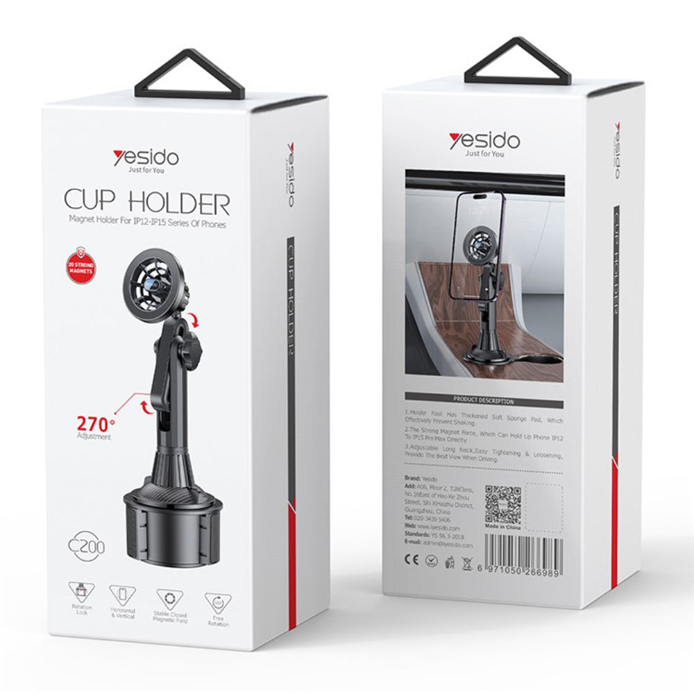 Suport Auto Magnetic Yesido C200, Universal, Negru