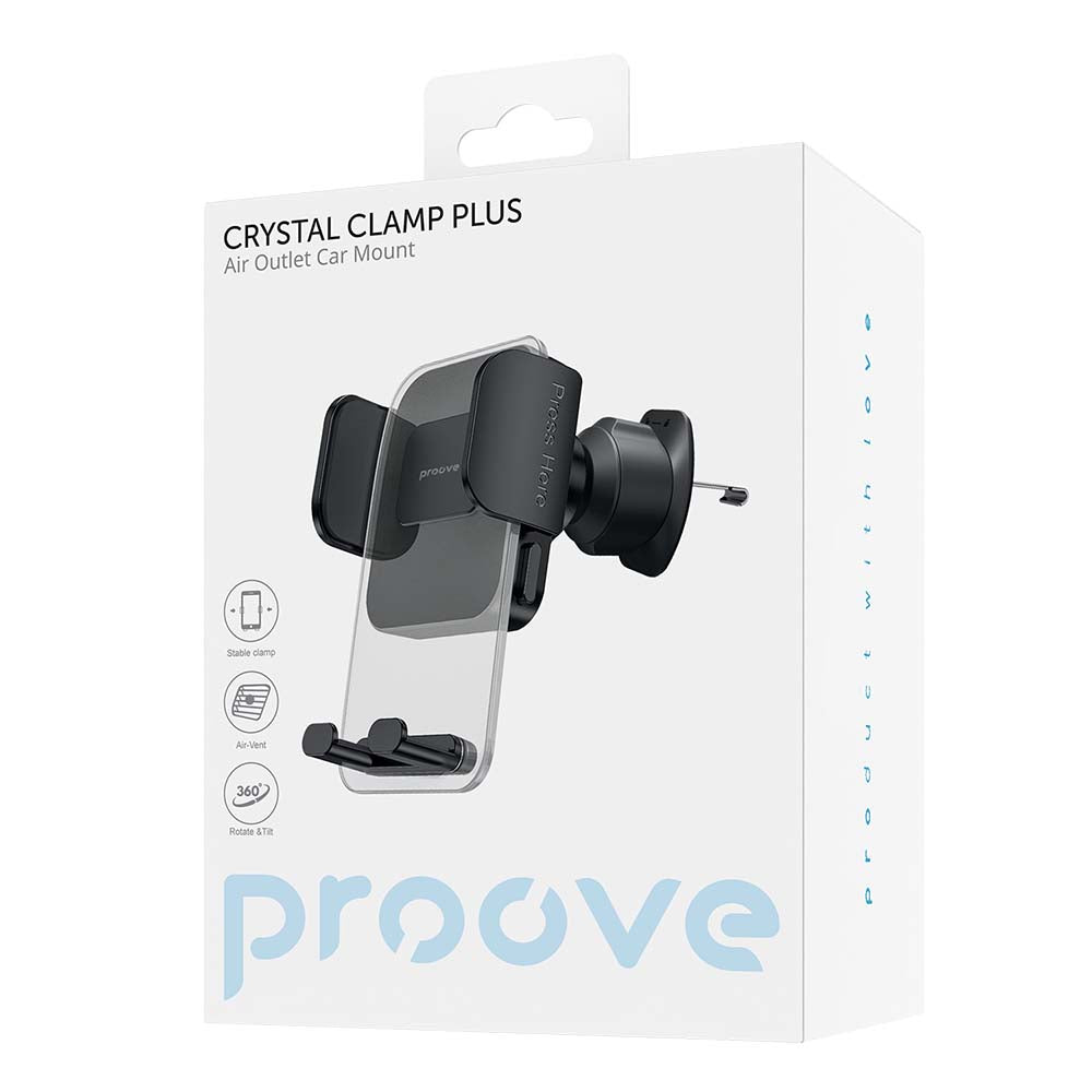 Suport Auto Proove Crystal Clamp Plus Vent, 4.7inch - 6.9inch, Negru CHCCP0000001