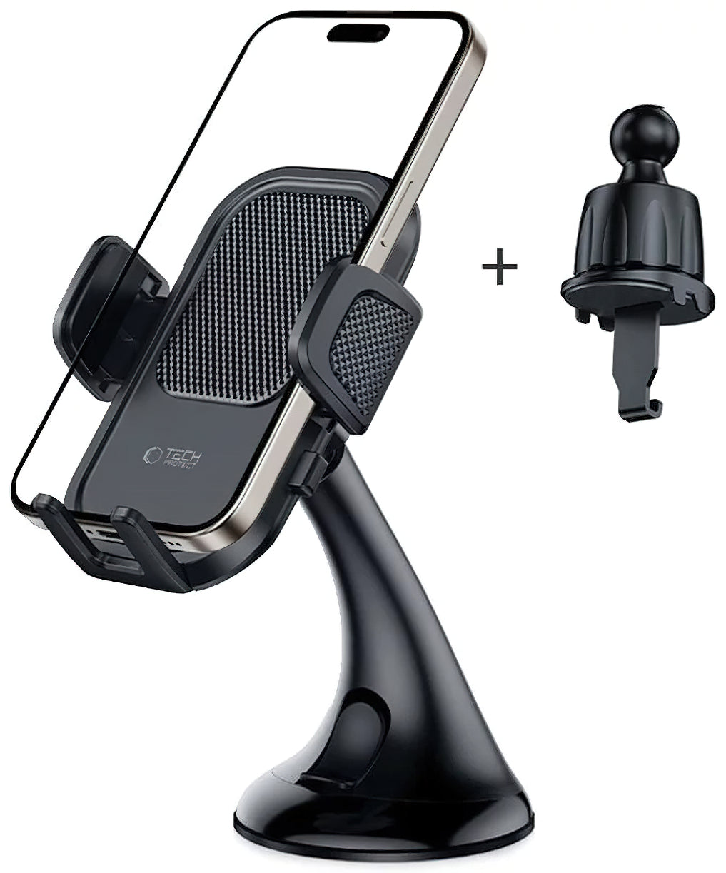 Suport Auto Tech-Protect V8-3 2in1, Universal, Negru