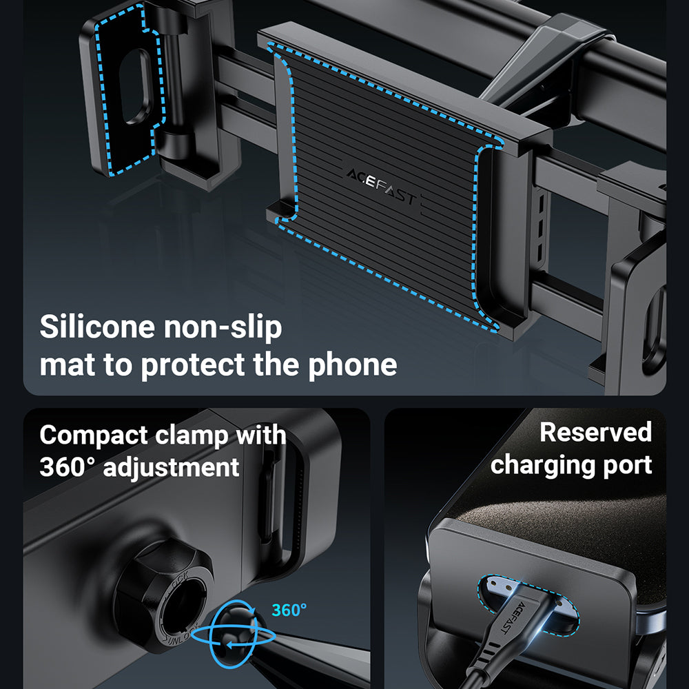 Suport Auto Tetiera Acefast D8, 4.7inch - 12.9inch, Negru