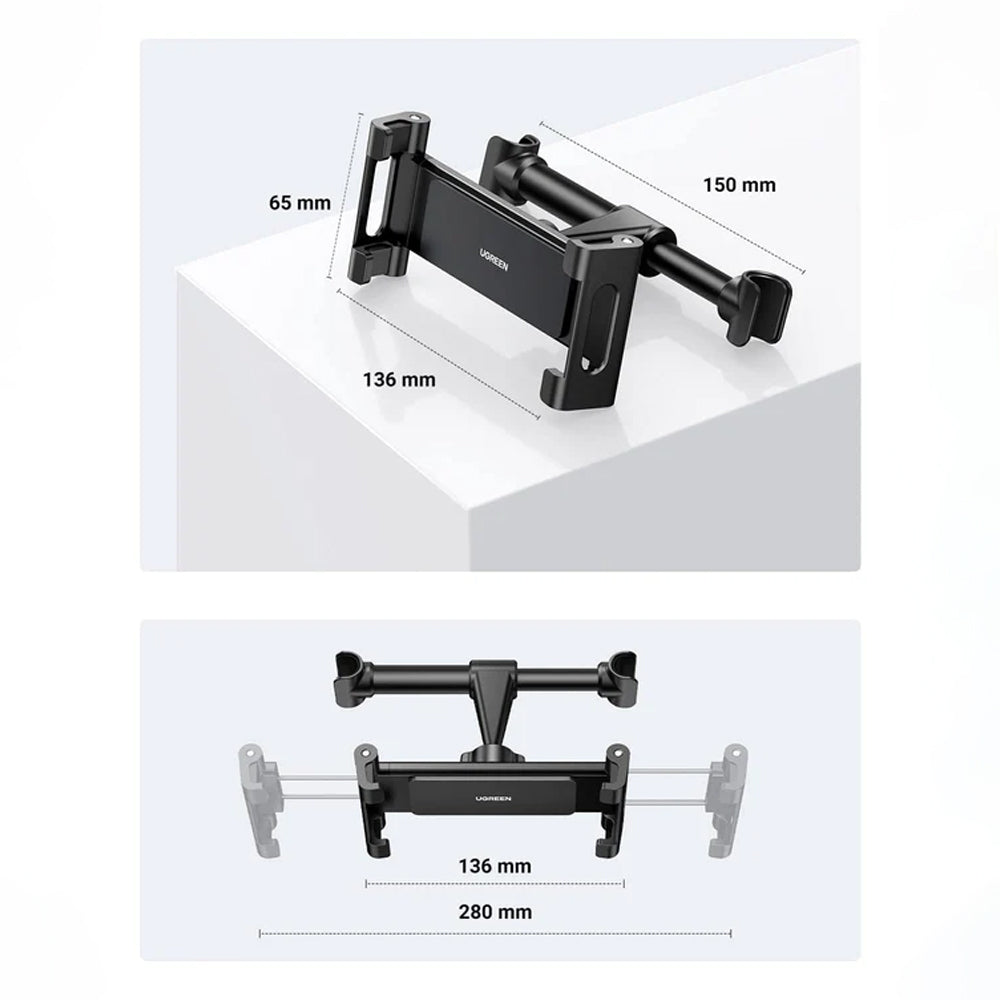 Suport Auto Tetiera UGREEN LP160 (60108), 4.7inch - 12.9inch, Negru