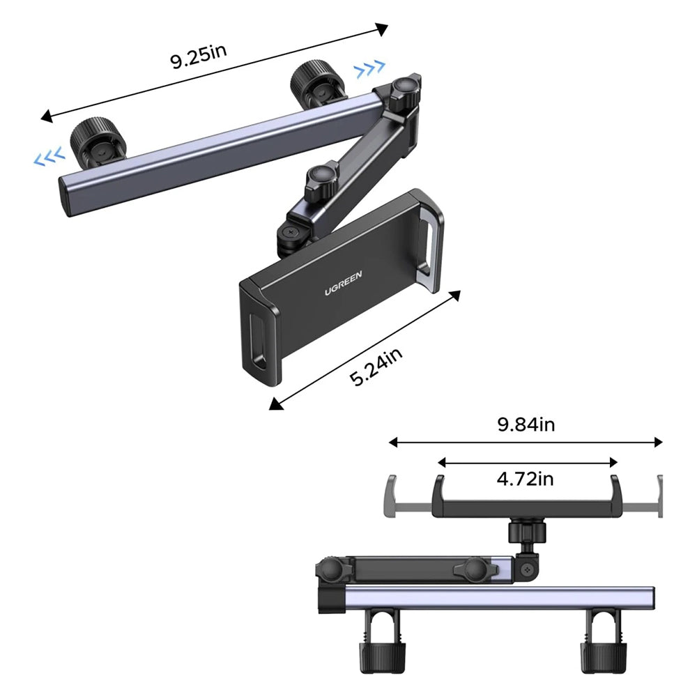 Suport Auto Tetiera UGREEN LP904 (55443) pentru Telefon / Tableta, 4.7inch - 9.8inch, Negru