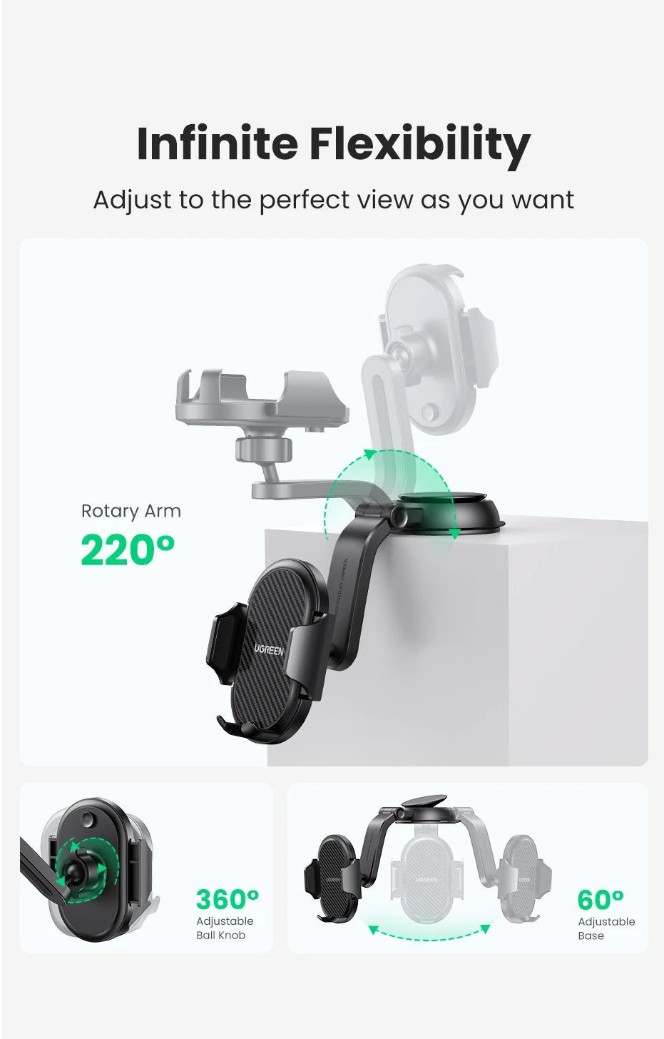 Suport Auto UGREEN LP405, Universal, Negru