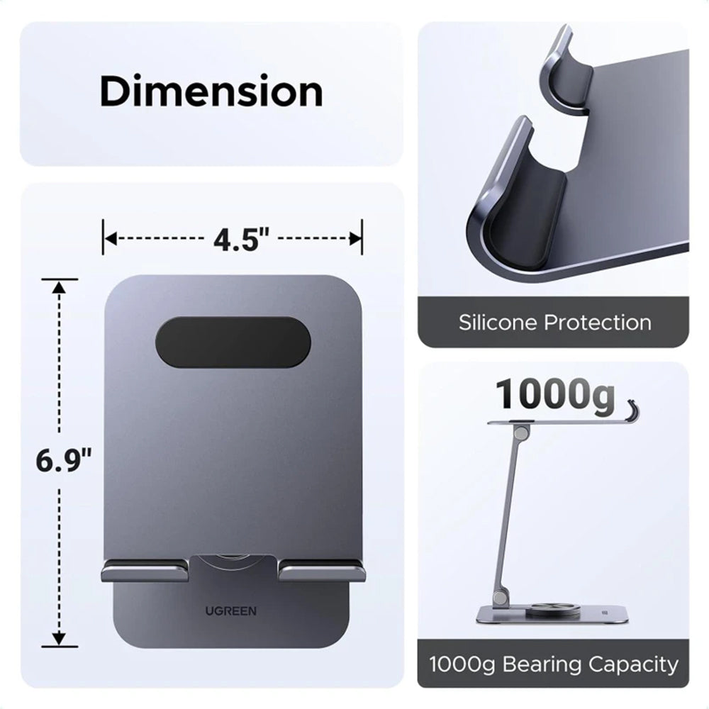 Suport Birou UGREEN LP894 (45860) pentru Telefon / Tableta, 4inch - 13inch, Gri