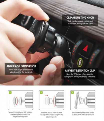 Suport Auto Magnetic Ringke Power Clip, Universal, Negru