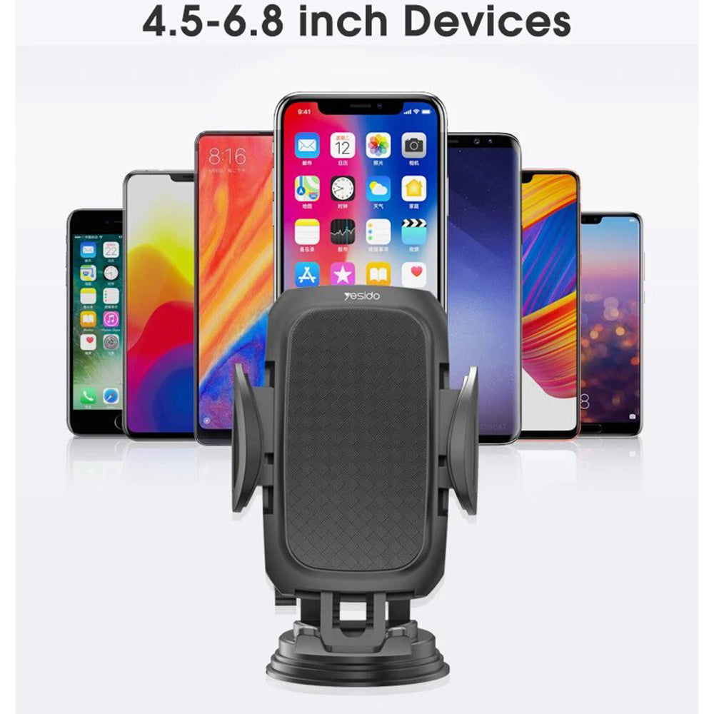 Suport Auto Yesido C111, 4.5inch - 6.8inch, Negru