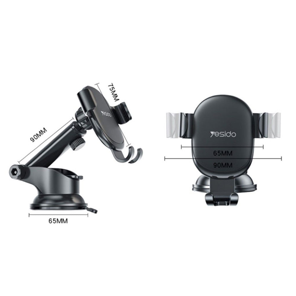 Suport Auto Yesido C120, 4inch - 6.5inch, Negru