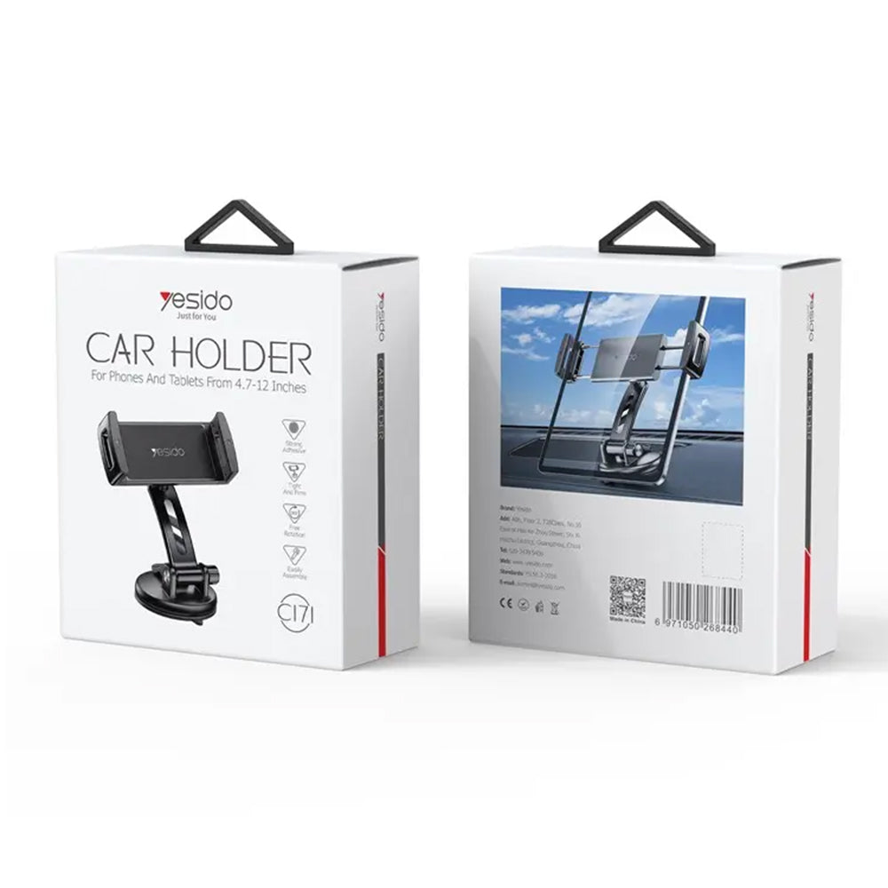 Suport Auto Yesido C171, 4.7inch - 12inch, Negru