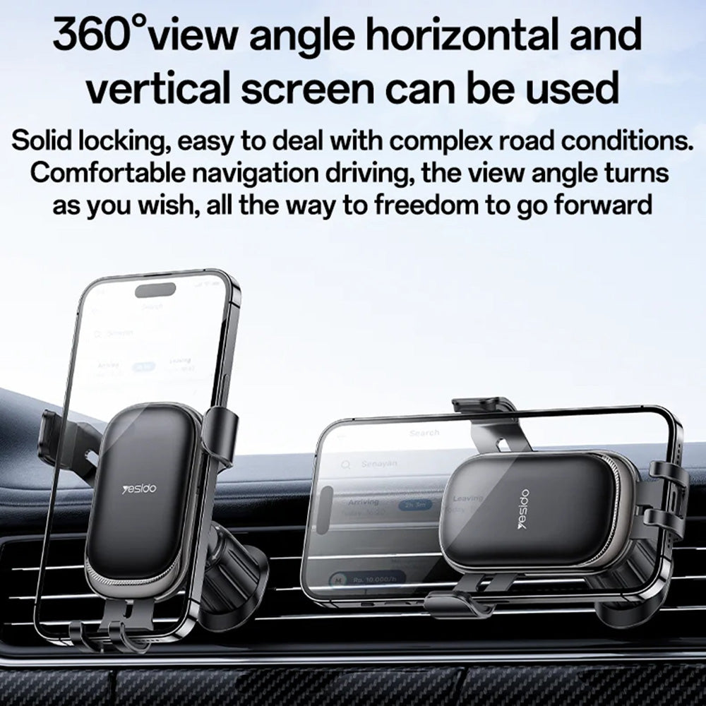 Suport Auto Yesido C247, 4.7inch - 7.2inch, Negru