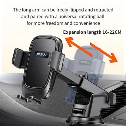 Suport Auto Yesido C262, 4.7inch - 7.2inch, Negru