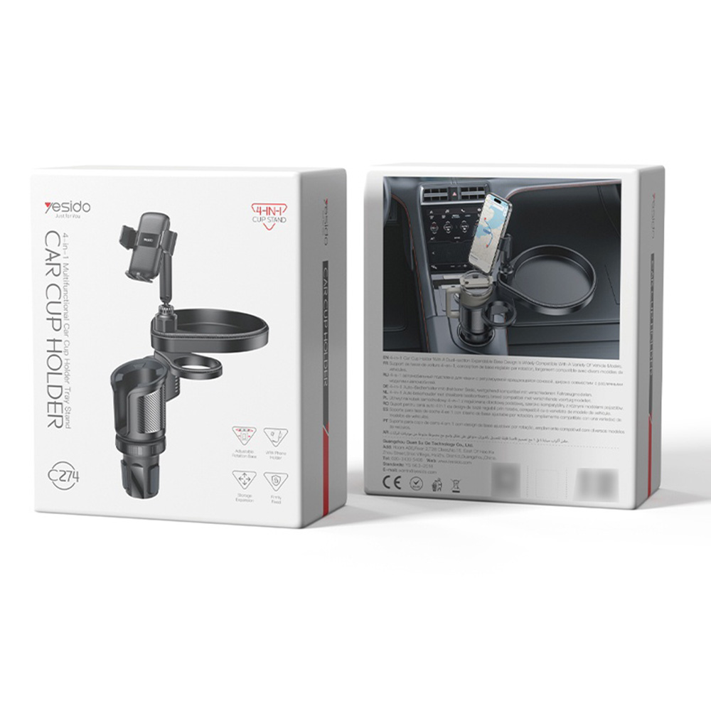 Suport Auto Yesido C274, 4.7inch - 7.2inch, Negru, Resigilat