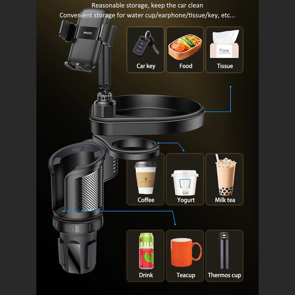 Suport Auto Yesido C274, 4.7inch - 7.2inch, Negru