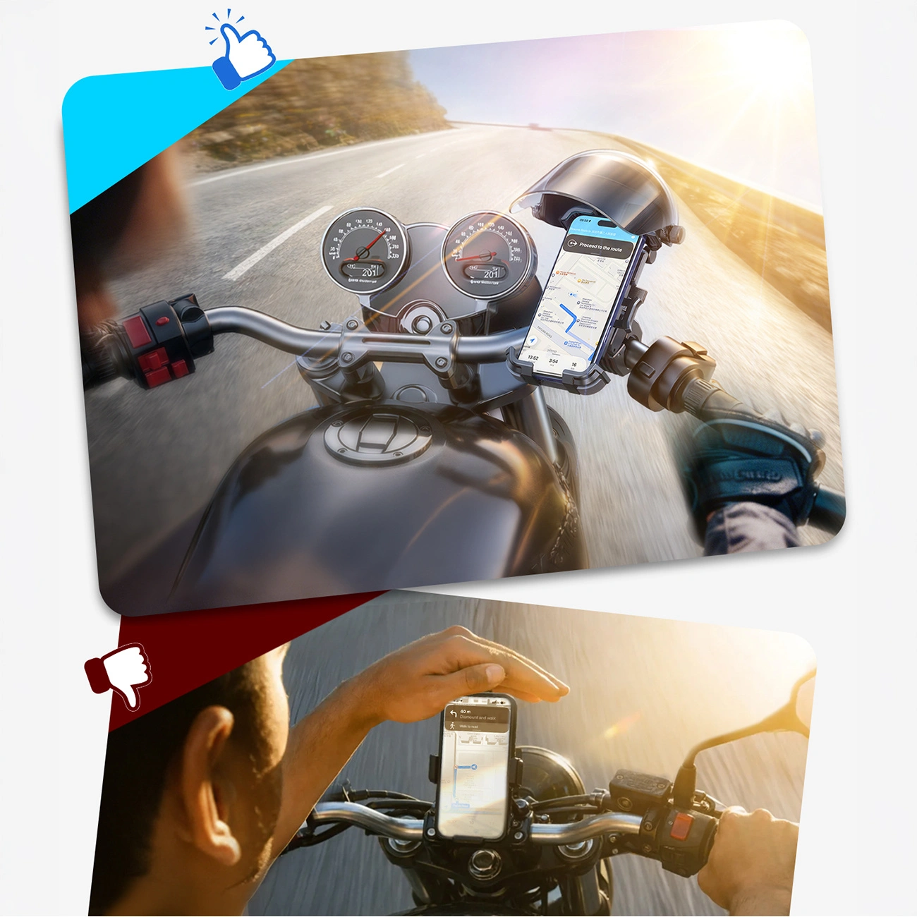 Suport Bicicleta Motocicleta cu Parasolar Joyroom JR-ZS526, 4.7inch - 7inch, Negru