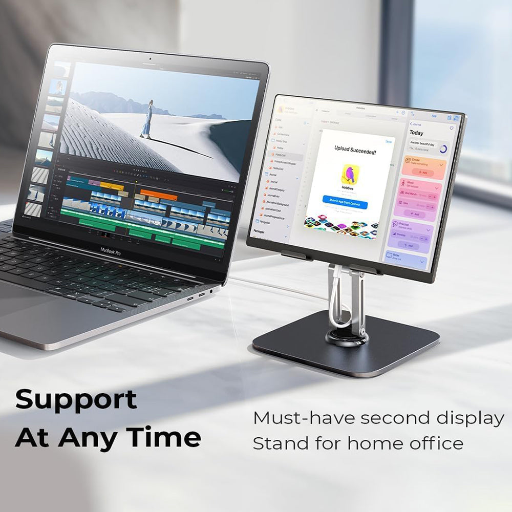 Suport Birou Lisen Q18 pentru Telefon / Tableta, 4.7inch - 12.9inch, Negru YL0423120002