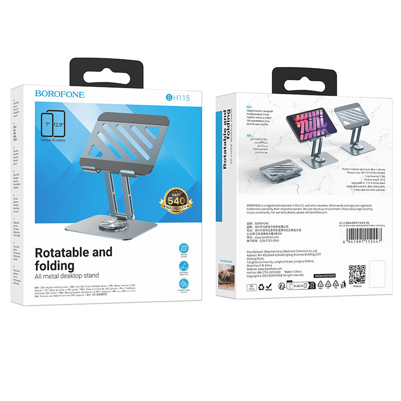 Suport Borofone BH115 Vito pentru Laptop max. 12.9inch, Gri