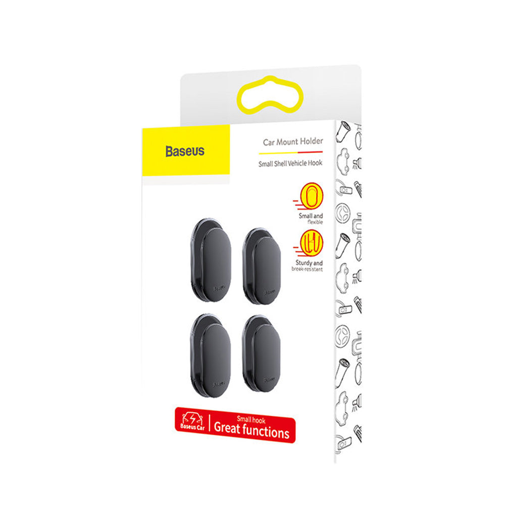 Suport Carlig Auto Baseus Small Shell, Set 4 Bucati ACGGBK-01