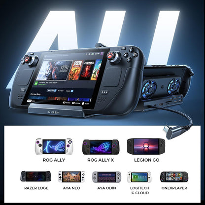 Hub Suport cu Cooler Lisen S1 pentru Consola ROG / Lenovo / Razer / Aya / Logitech / Onexplayer Series, Negru  YL0423110005