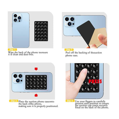 Suport cu Ventuze Techsuit SL-PAD, Roz Pastel