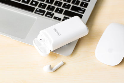 Baterie Externa Wireless Pitaka Air Pal Essential pentru Apple Airpods Gen 1 / Gen 2, 1200mAh, 5W, Alba AP1002