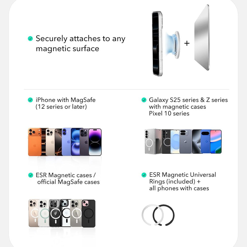 Suport Inel ESR HaloLock, Alb