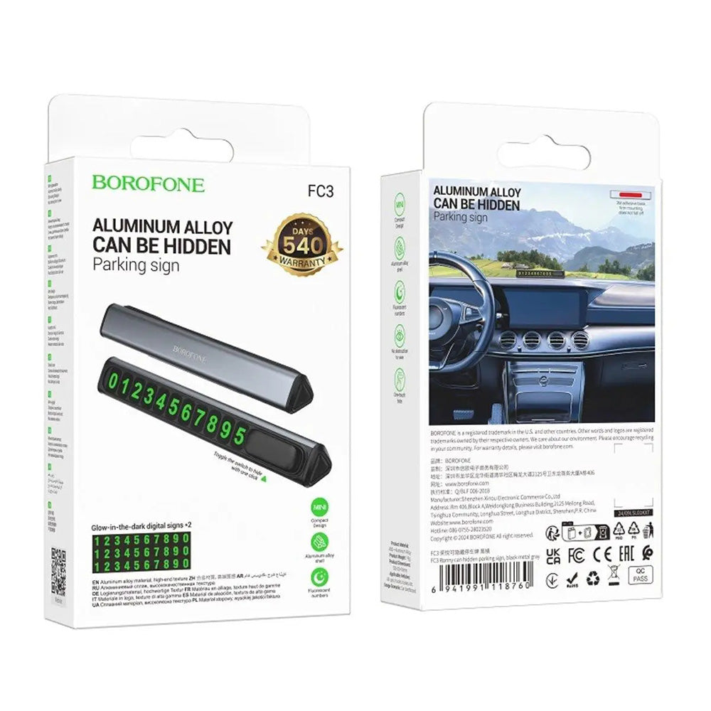 Suport Numar Telefon Auto Borofone FC3 Ronny