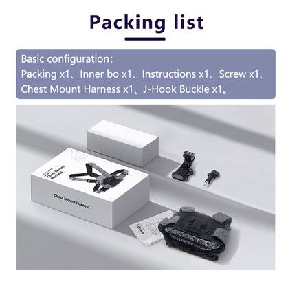 Suport Piept Camera Sport Techsuit JX-002 pentru GoPro Series, Gri