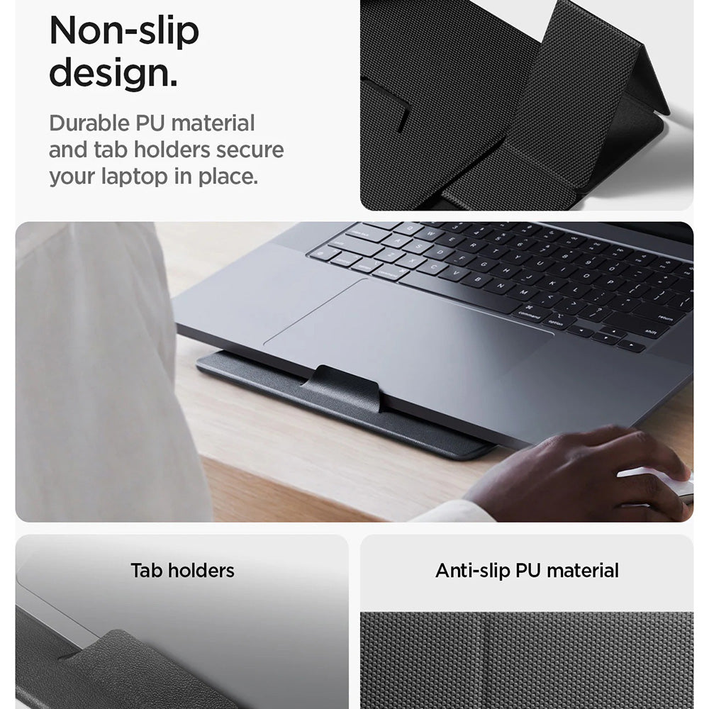 Suport Spigen Slim Fold LD201-S8 pentru Laptop max. 16inch, Negru AMP11117