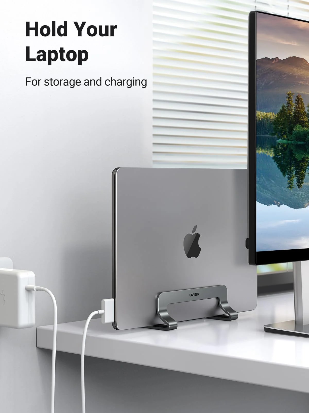 Suport Vertical UGREEN LP258 pentru Laptop cu grosime 12mm - 26mm, Argintiu